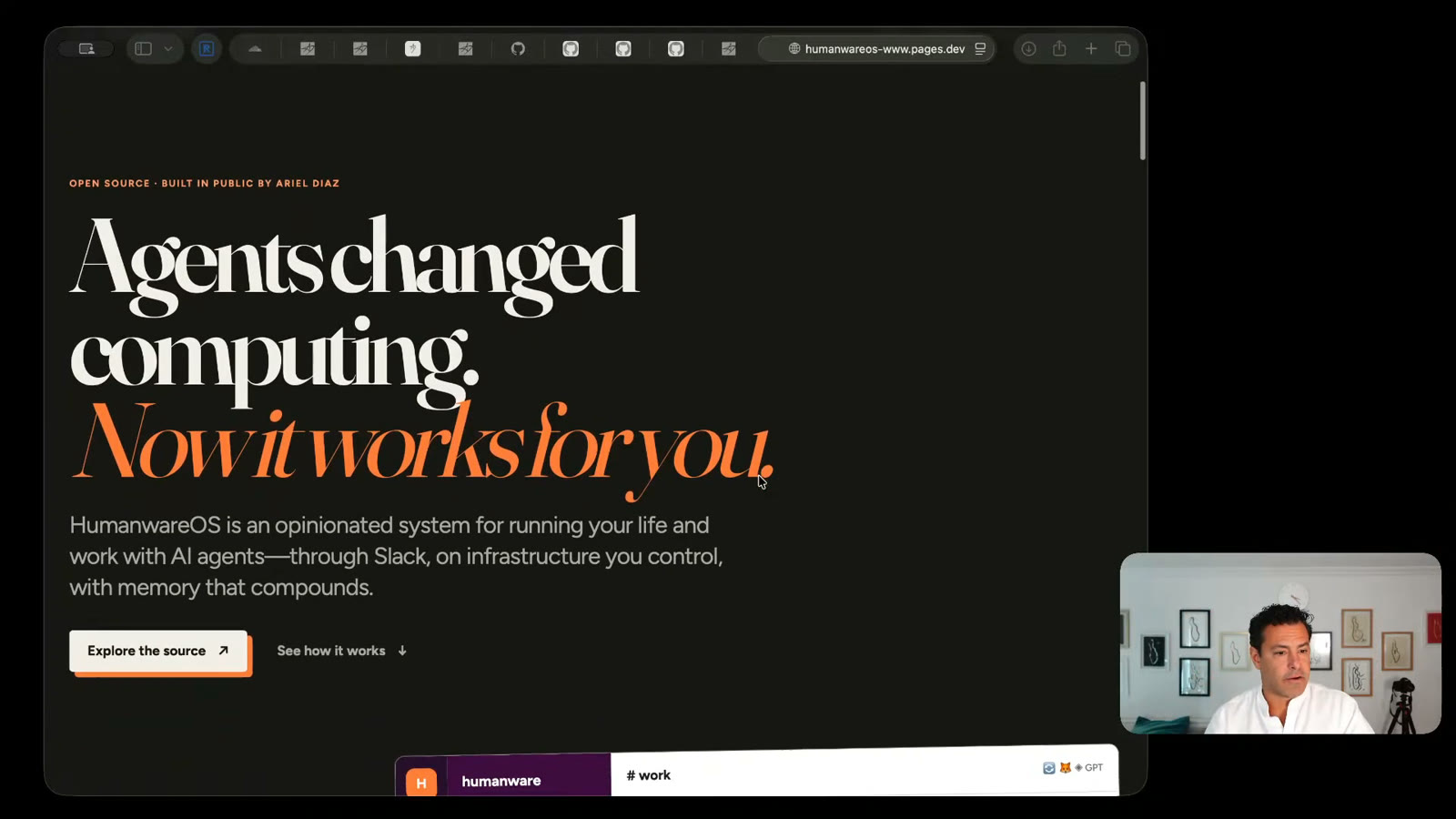 HumanwareOS product page being built during the demo